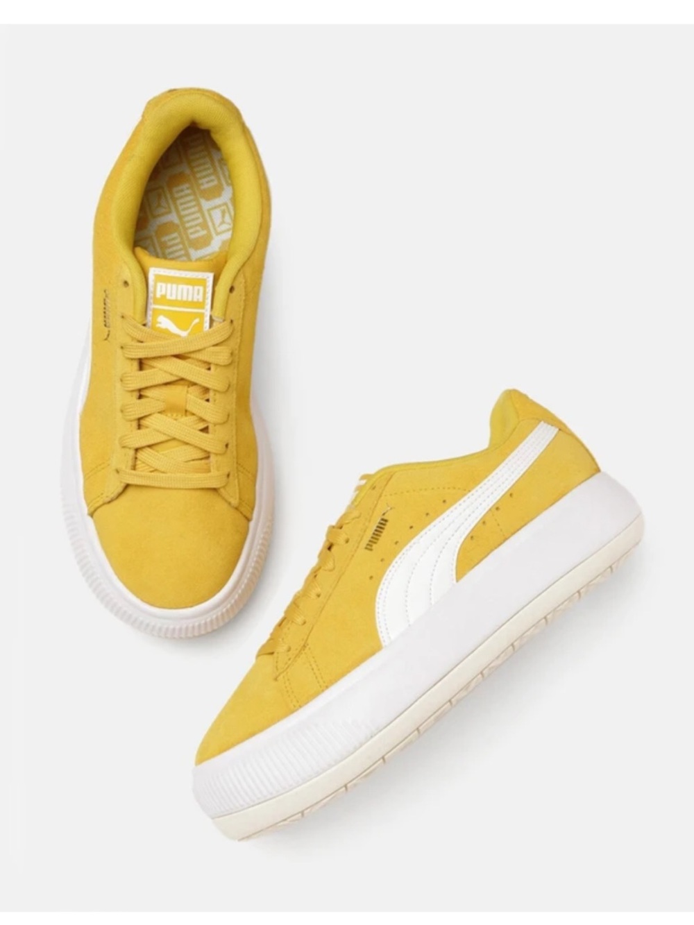 Puma Women's “Mayu” Yellow Suede Platform Sneaker - Size 11